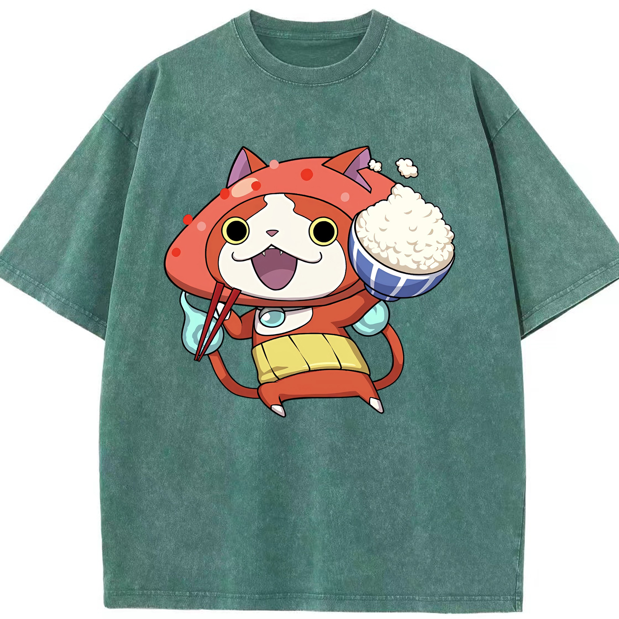 （画像用） 妖怪ウォッチ Yo-kai Watch 綿100% ヴィンテージ風 半袖Tシャツ（フロントプリント）